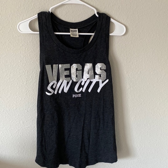 PINK Victoria's Secret Tops - Gray Victorias Secret Pink Las Vegas tank top (NWOT)